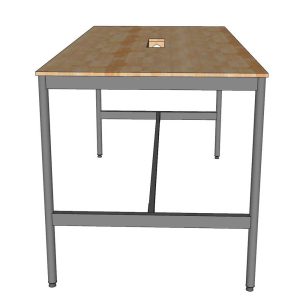 Bàn họp đứng 200x100x105cm gỗ cao su chân sắt hệ OMA II HBOM219