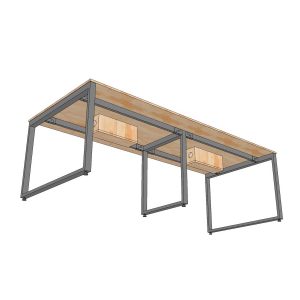 Bàn họp 240x100cm gỗ cao su chân sắt hệ Rectang HBRT096