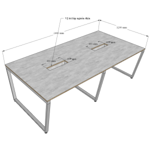 Bàn họp 240x120 Trapeze Concept lắp ráp