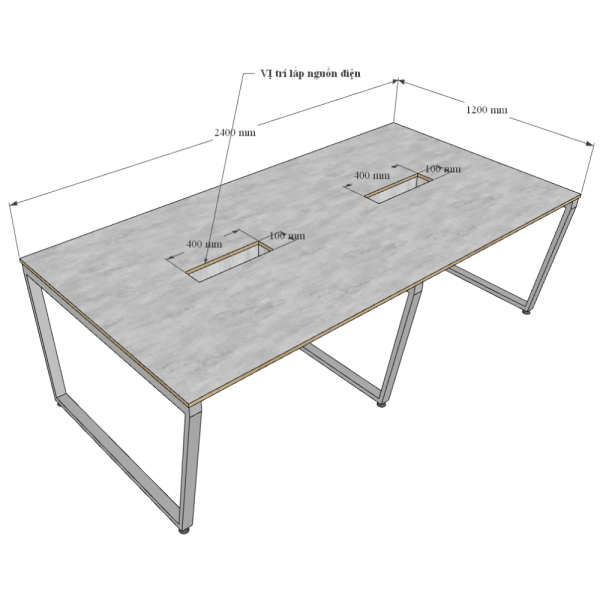 Bàn họp 240x120 Trapeze Concept lắp ráp