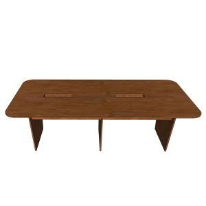 Bàn họp chữ nhật 240x120cm chân bằng gỗ cao su BH68009