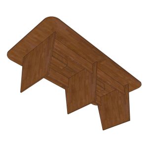 Bàn họp chữ nhật 240x120cm chân bằng gỗ cao su BH68009