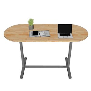 Bàn họp đứng 180x90cm gỗ cao su chân sắt lắp ráp hệ TIO HBTO017