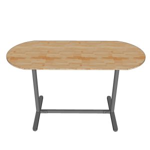 Bàn họp đứng 180x90cm gỗ cao su chân sắt lắp ráp hệ TIO HBTO017