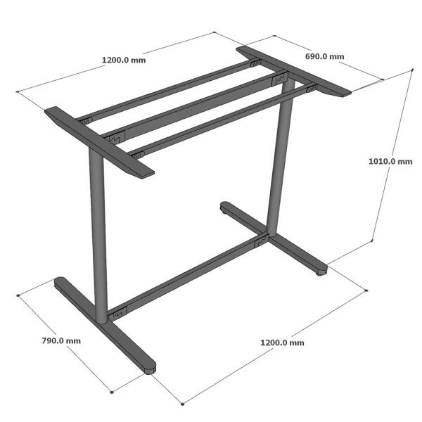 Bàn họp đứng 180x90cm gỗ cao su chân sắt lắp ráp hệ TIO HBTO017