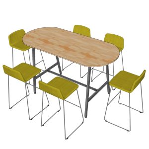 Bàn họp đứng 180x90x105cm gỗ cao su chân chữ A hệ Slean HBSL036
