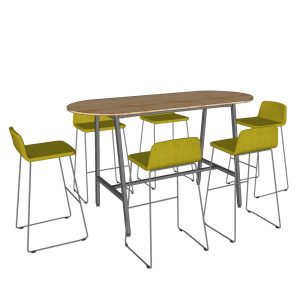 Bàn họp đứng 180x90x105cm gỗ cao su chân chữ A hệ Slean HBSL036