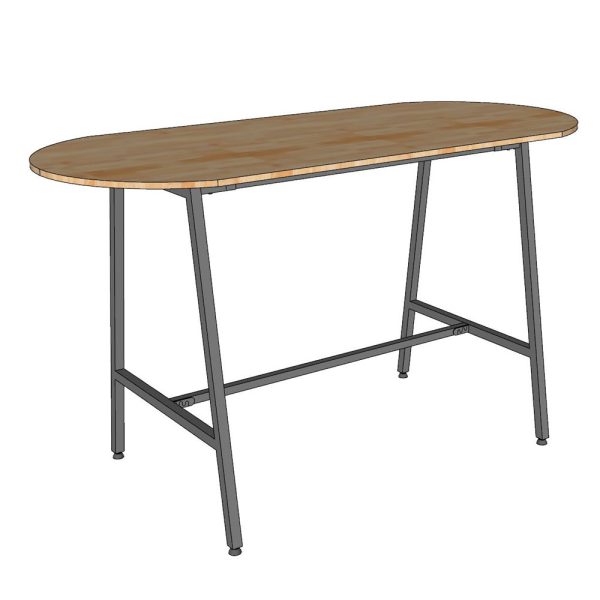 Bàn họp đứng 180x90x105cm gỗ cao su chân chữ A hệ Slean HBSL036
