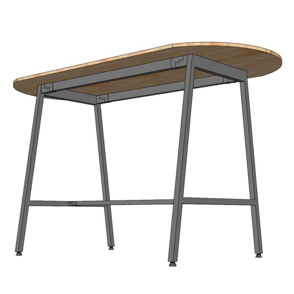 Bàn họp đứng 180x90x105cm gỗ cao su chân chữ A hệ Slean HBSL036
