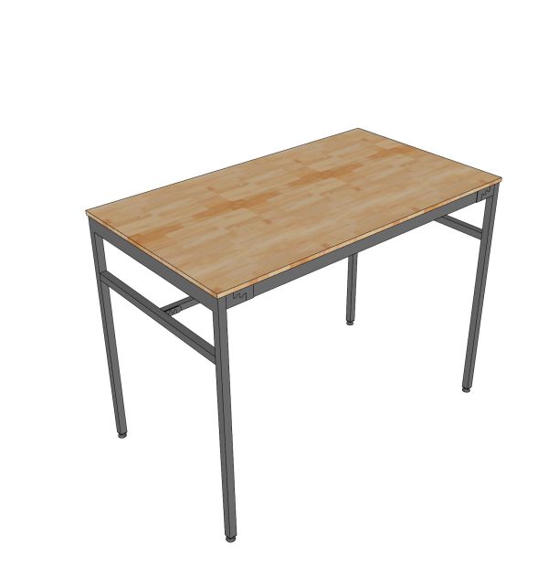 Bàn đứng 140x80x105cm gỗ cao su chân sắt lắp ráp hệ Slean HBSL037