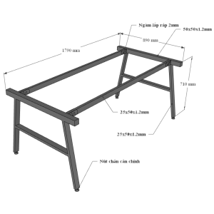 Bàn họp 180x90cm gỗ Plywood phủ melamin chân sắt Aconcept HBAC047