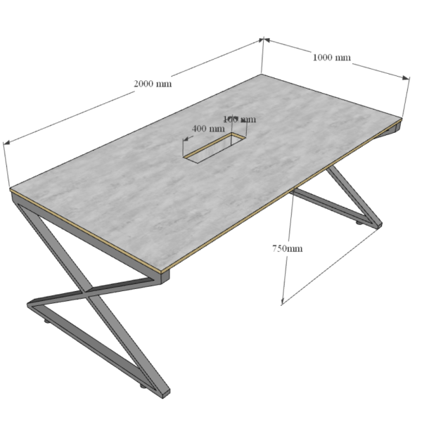 Bàn họp 200x100cm gỗ Plywood phủ melamin chân sắt Xconcept HBXC045