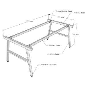 Bàn họp 200x100cm gỗ Plywood phủ melamin chân sắt Aconcept