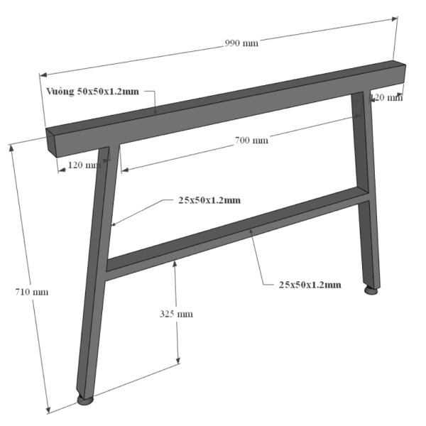 Bàn họp 200x100cm gỗ Plywood phủ melamin chân sắt Aconcept