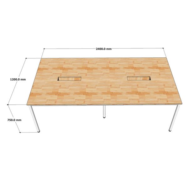Bàn họp 2m4 gỗ tự nhiên hệ OMA HBOM009
