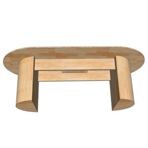 Bàn họp hình Oval 240x120cm gỗ cao su BH68011