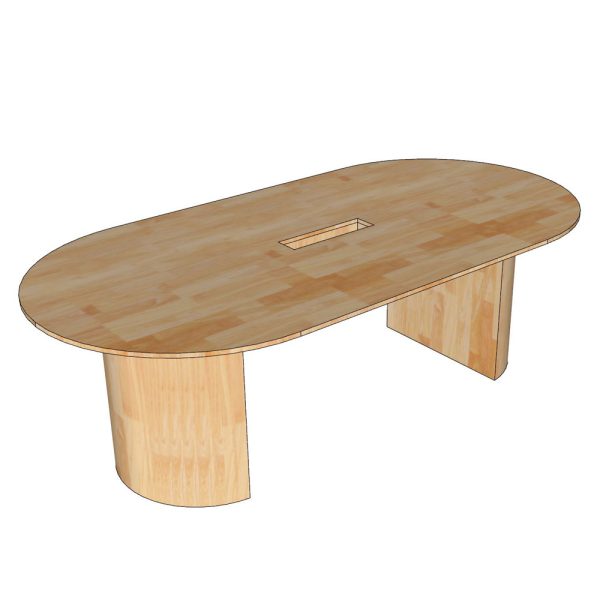 Bàn họp hình Oval 240x120cm gỗ cao su BH68011