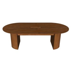 Bàn họp hình Oval 240x120cm gỗ cao su BH68011