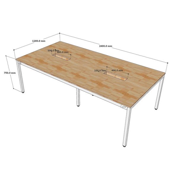 Bàn họp 240x120 hệ UConcept lắp ráp HBUC048