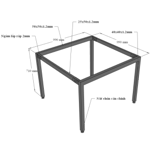 Bàn họp 100x100cm gỗ Plywood phủ melamin chân sắt Uconcept HBUC056