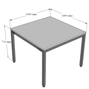 Bàn họp 100x100cm gỗ Plywood phủ melamin chân sắt Uconcept HBUC056