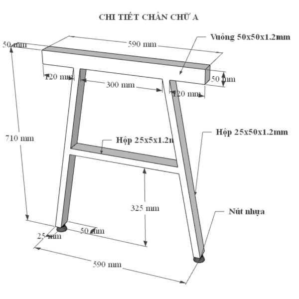 Bàn làm việc 100x60 Trapeze Concept