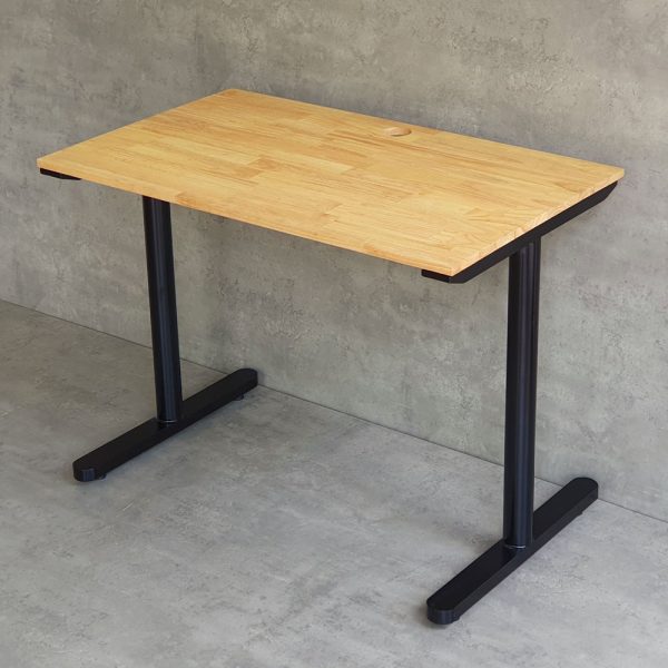 Bàn làm việc 100x60cm gỗ cao su chân sắt lắp ráp hệ TIO HBTO001