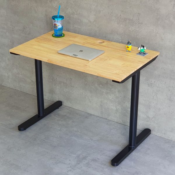 Bàn làm việc 100x60cm gỗ cao su chân sắt lắp ráp hệ TIO HBTO001