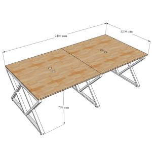 HBXC008 - Bàn cụm 4 1200x2400 XConcept