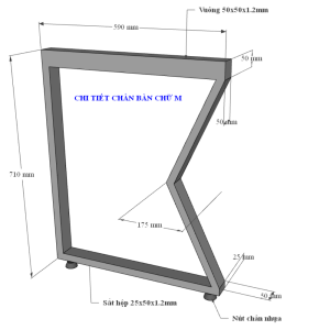 Bàn làm việc 120x60 MConcept chân sắt lắp rá