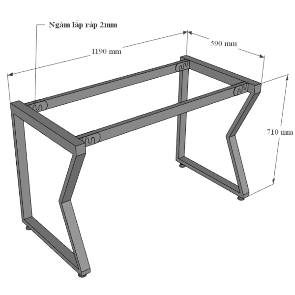 Bàn làm việc 120x60 MConcept chân sắt lắp rá