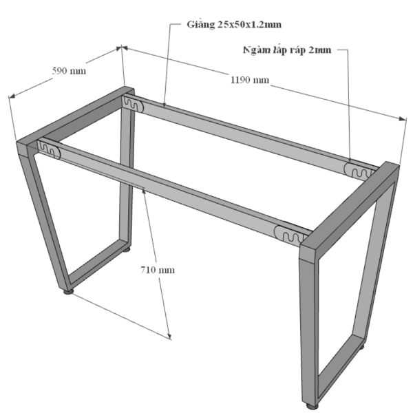 Bàn làm việc 600x1200 Trapeze Concept