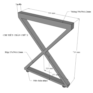 Bàn làm việc 120x60cm gỗ tràm hệ Wooden chân Xconcept lắp ráp HBWD022