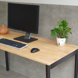 Bàn làm việc 140x60cm hệ OMA II gỗ cao su lắp ráp ngàm HBOM203