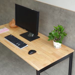 Bàn làm việc 140x60cm hệ OMA II gỗ cao su lắp ráp ngàm HBOM203