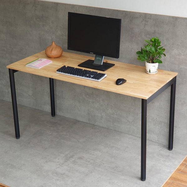 Bàn làm việc 140x60cm hệ OMA II gỗ cao su lắp ráp ngàm HBOM203