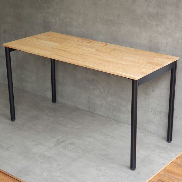 Bàn làm việc 140x60cm hệ OMA II gỗ cao su lắp ráp ngàm HBOM203