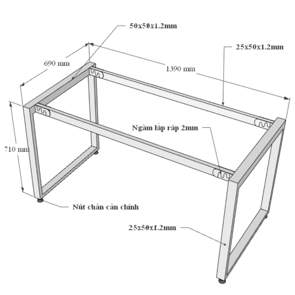 Bàn làm việc 120x70 Rectang Concept