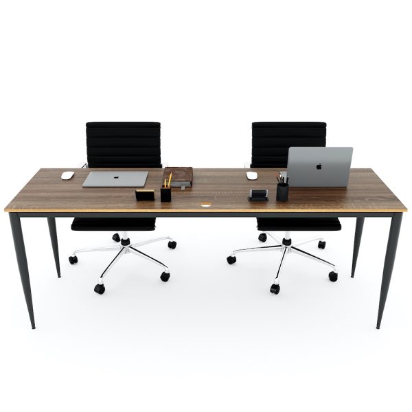 Bàn làm việc 200x60cm gỗ Plywood phủ melamin chân hệ Cone II HBCN010
