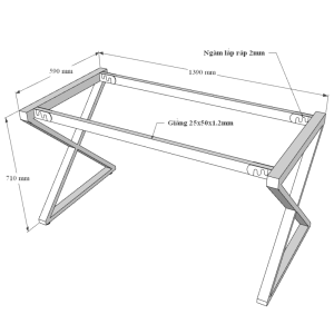 HBXC003 - Bàn làm việc 600x1400 XConcept