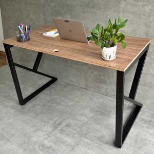 Bàn làm việc 120x60cm gỗ Plywood melamin vân sồi chân sắt hệ Kconcept HBKC028