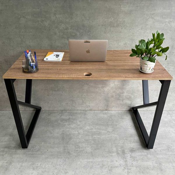 Bàn làm việc 120x60cm gỗ Plywood melamin vân sồi chân sắt hệ Kconcept HBKC028