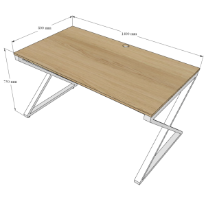 Bàn làm việc 140x80cm gỗ Plywood phủ melamin chân Xconcept HBXC034
