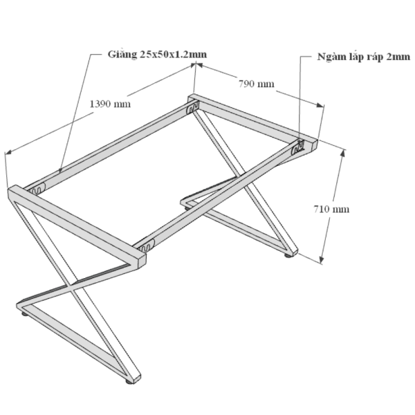 Bàn làm việc 140x80cm gỗ Plywood phủ melamin chân Xconcept HBXC034