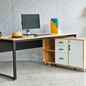 Bàn làm việc 180x80cm kết hợp tủ di động HBRT068