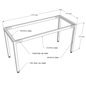 Bàn làm việc 140x60cm gỗ Plywood màu bê tông chân sắt Uconcept HBUC68040