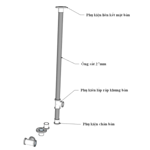 Bàn làm việc gỗ Thông chân ống nước chữ X - HBON009