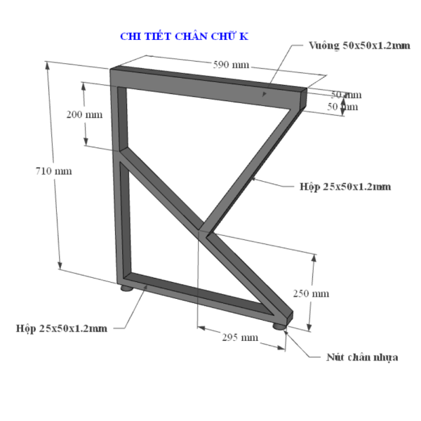 Bàn làm việc 120x60cm gỗ Plywood melamin vân sồi chân sắt hệ Kconcept HBKC028