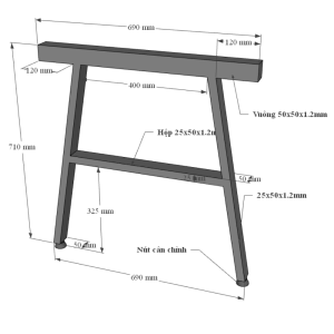 Bàn làm việc 140x70cm gỗ Plywood phủ melamin chân sắt Aconcept HBAC036