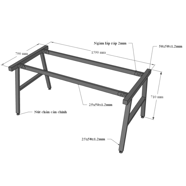Bàn làm việc 160x80cm gỗ Plywood phủ melamin chân sắt Aconcept HBAC038